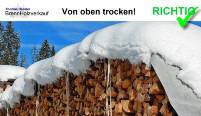Brennholzverkauf Thomas Hessler - Brennholz richtig lagern - von oben trocken